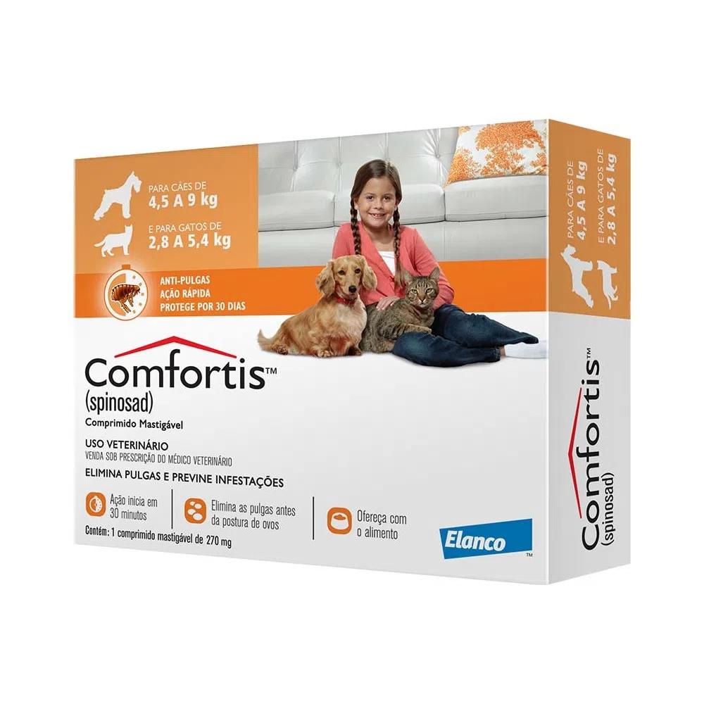 Antipulgas Comfortis 270mg Cães 4,5 a 9Kg Gatos 2,8 a 5,4Kg 1