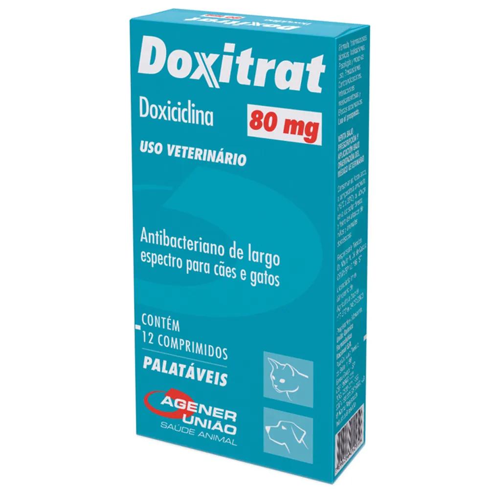 Antibiótico Doxitrat 80mg Cães  Gatos 12cp